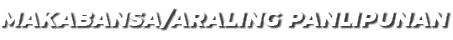 MAKABANSA/ARALING PANLIPUNAN
